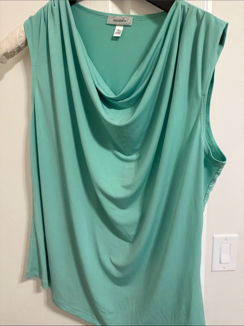 Dress barn  Draped Neck Sleeveless Top - Mint